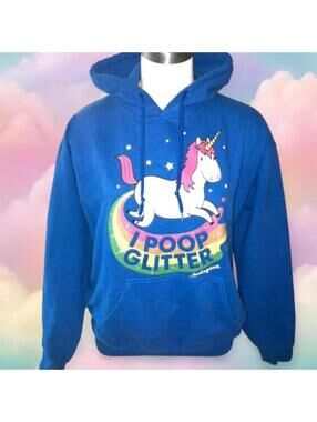 Extremely RARE and HTF David & Goliath "I Poop Glitter" Unicorn Hoodie